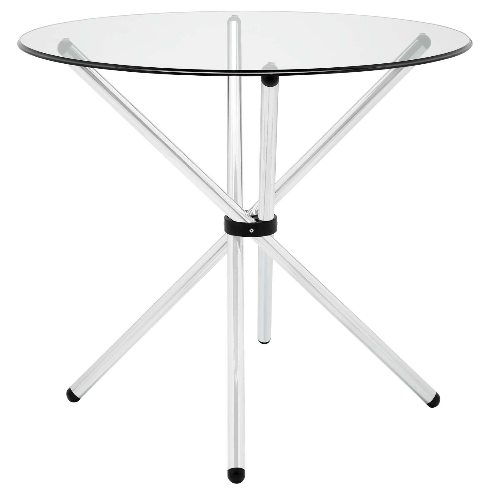 Modway Baton Round Dining Table - Clear - EEI-1074 | Dining Tables | Modishstore - 4