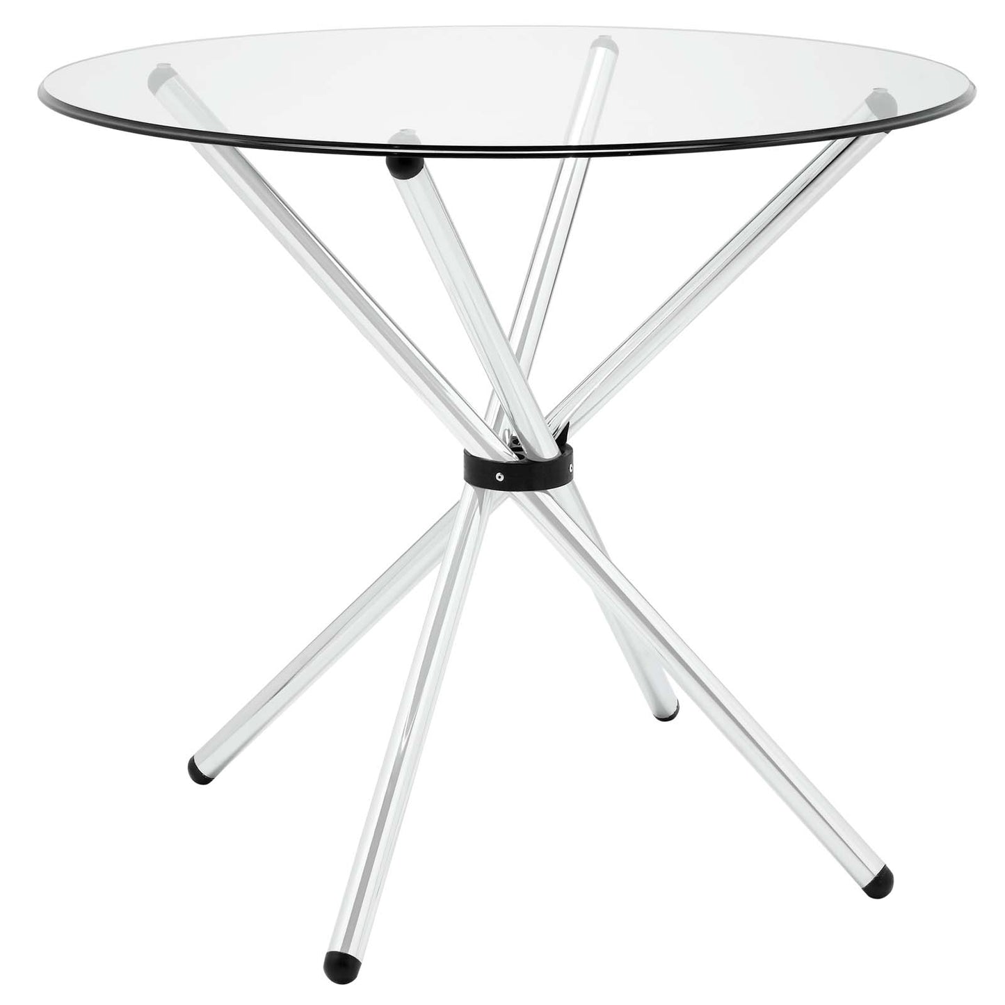 Modway Baton Round Dining Table - Clear - EEI-1074 | Dining Tables | Modishstore - 5
