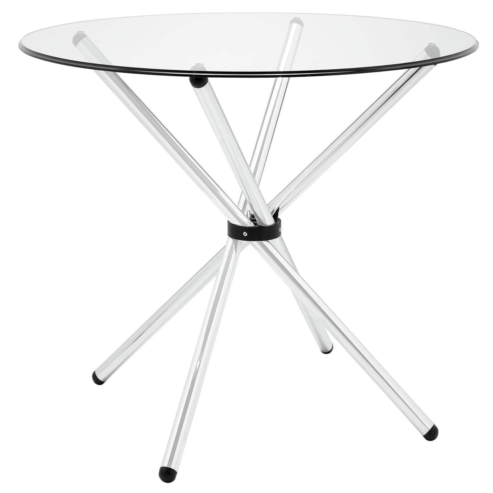 Modway Baton Round Dining Table - Clear - EEI-1074 | Dining Tables | Modishstore - 5