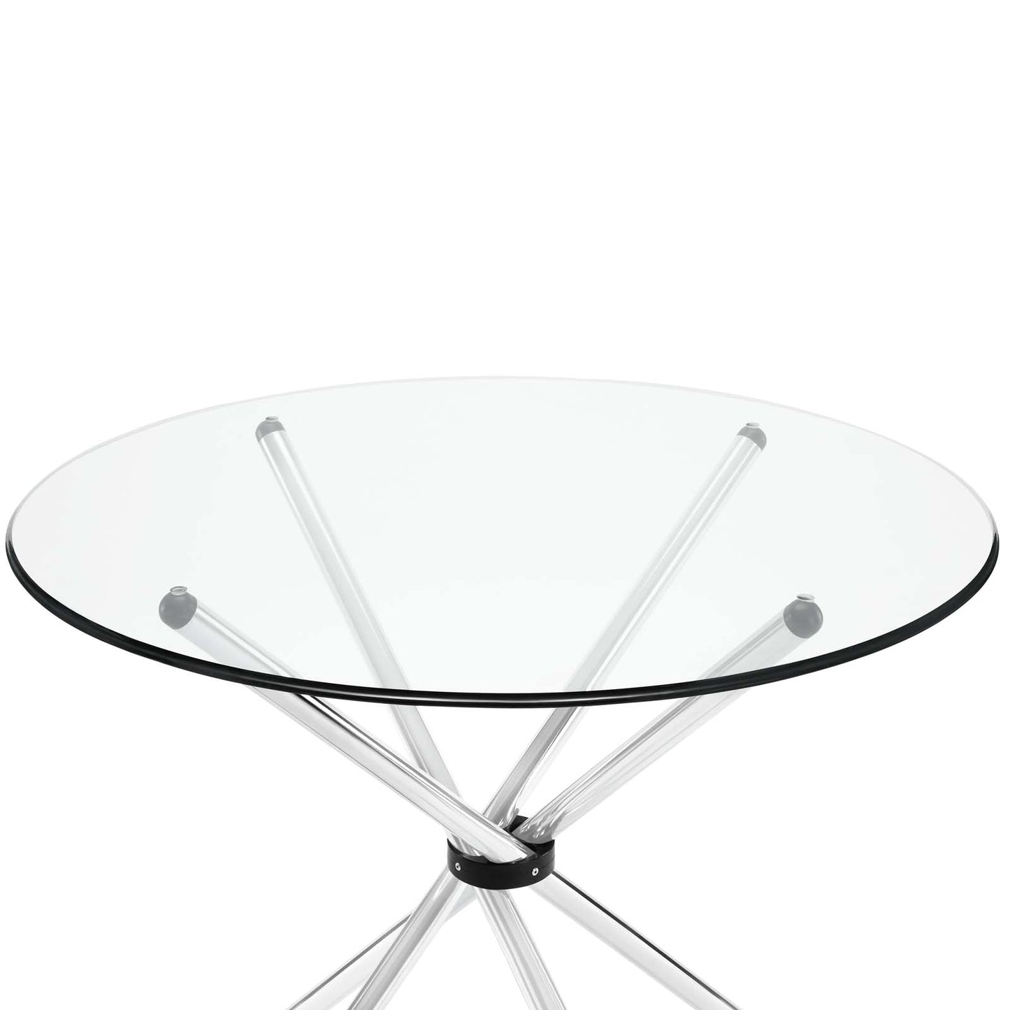 Modway Baton Round Dining Table - Clear - EEI-1074 | Dining Tables | Modishstore - 3