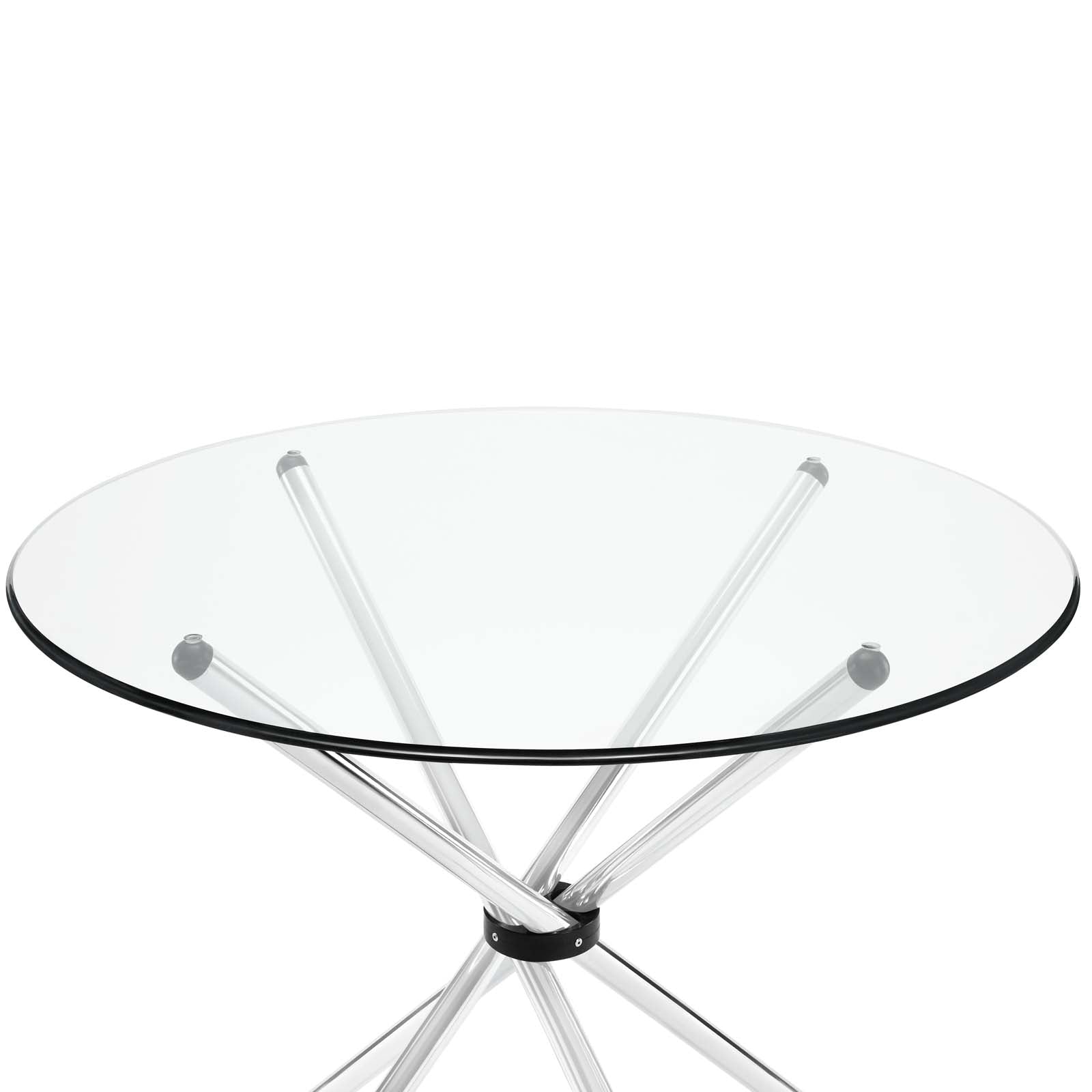 Modway Baton Round Dining Table - Clear - EEI-1074 | Dining Tables | Modishstore - 3