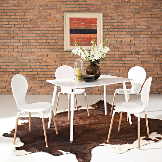 Modway Lode Rectangle Wood Dining Table - White | Dining Tables | Modishstore