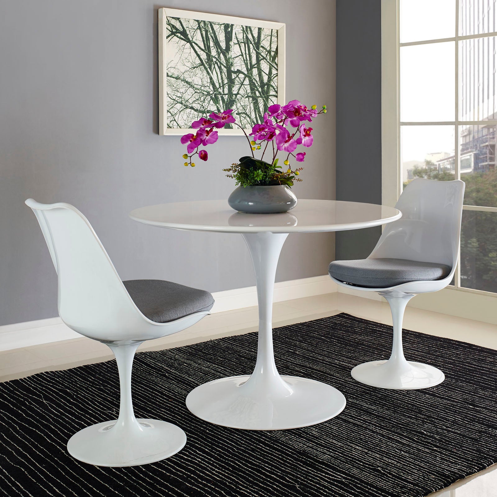 Modway Lippa 40" Round Wood Top Dining Table in White - EEI-1117 | Dining Tables | Modishstore - 1