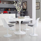 Modway Lippa 54" Round Wood Top Dining Table in White | Dining Tables | Modishstore