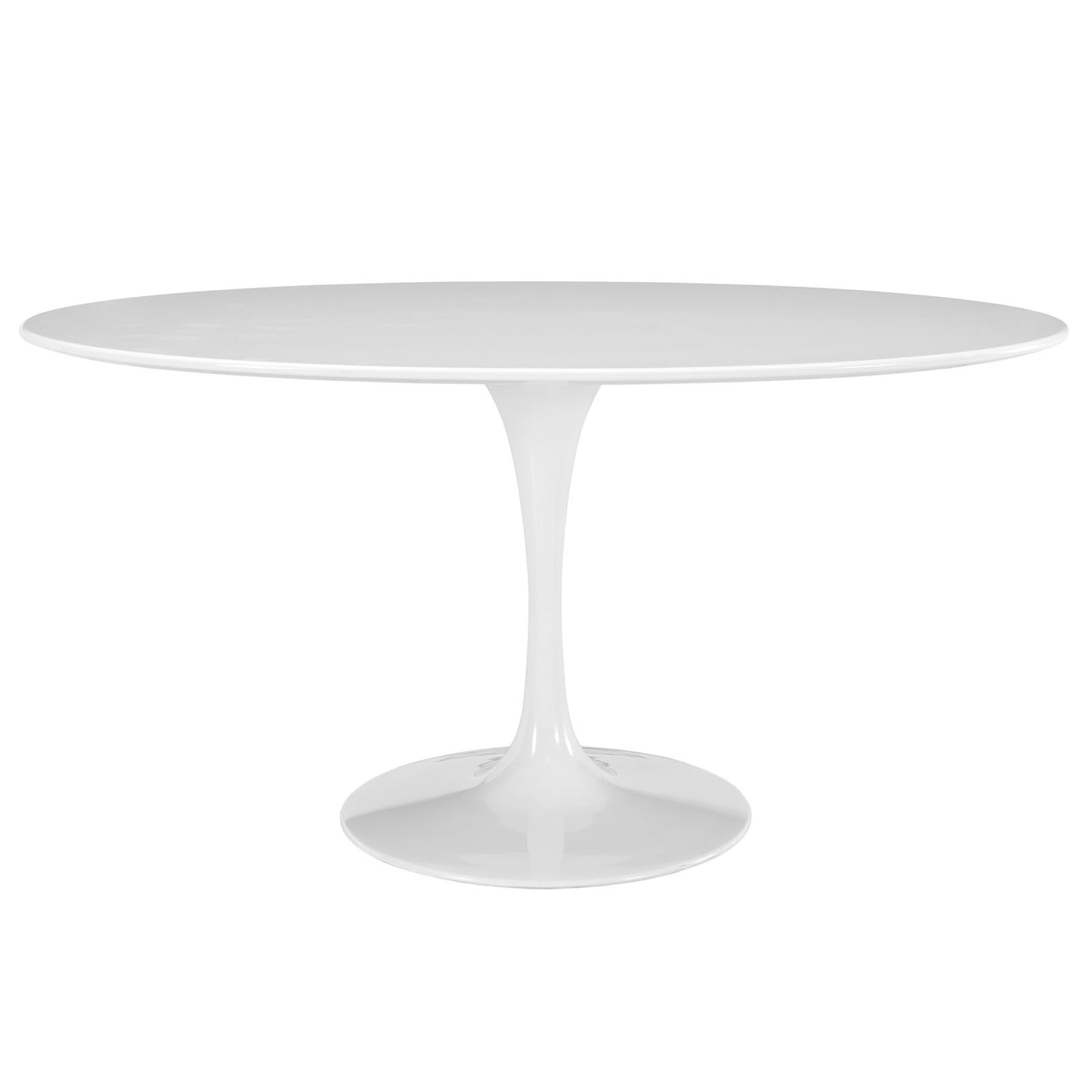 Modway Lippa 60" Oval Wood Top Dining Table - White | Dining Tables | Modishstore-3