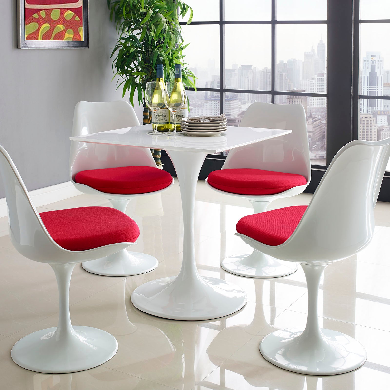 Modway Lippa 28" Square Wood Top Dining Table - EEI-1123 | Dining Tables | Modishstore - 1