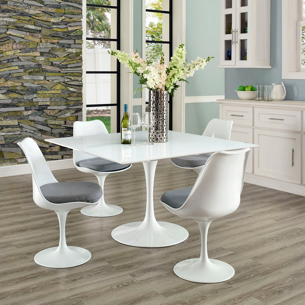 Modway Lippa 47" Square Wood Top Dining Table in White - EEI-1125 | Dining Tables | Modishstore - 2