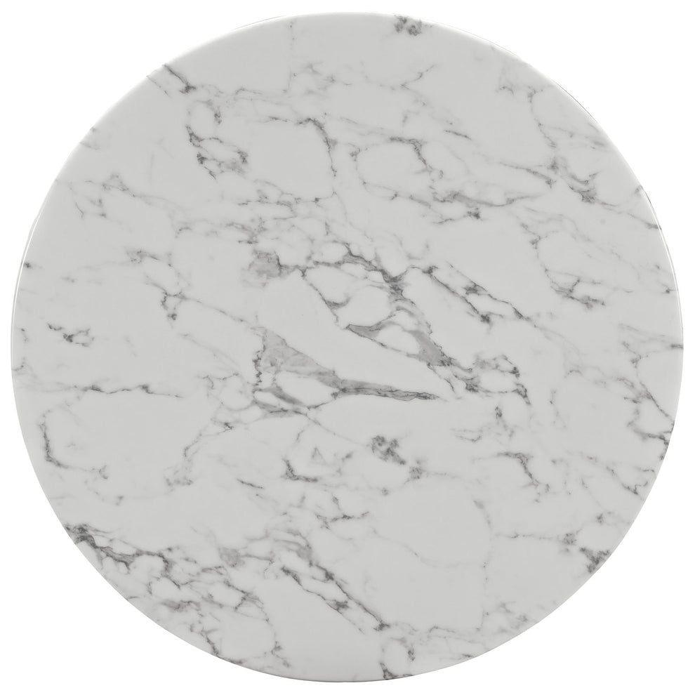 Modway Lippa 40" Round Artificial Marble Dining Table in White - EEI-1130 | Dining Tables | Modishstore - 2