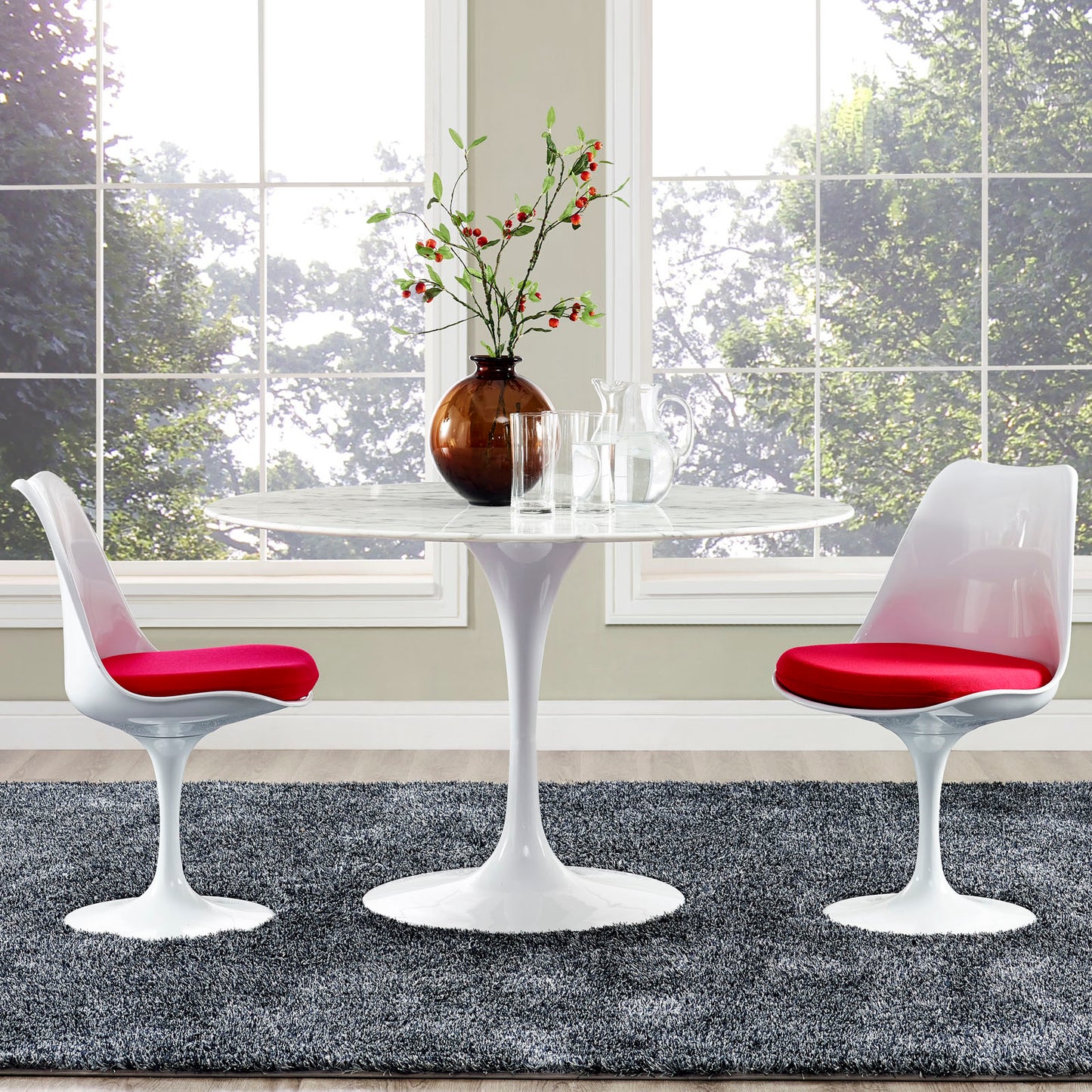 Modway Lippa 47" Round Artificial Marble Dining Table - EEI-1131 | Dining Tables | Modishstore - 1