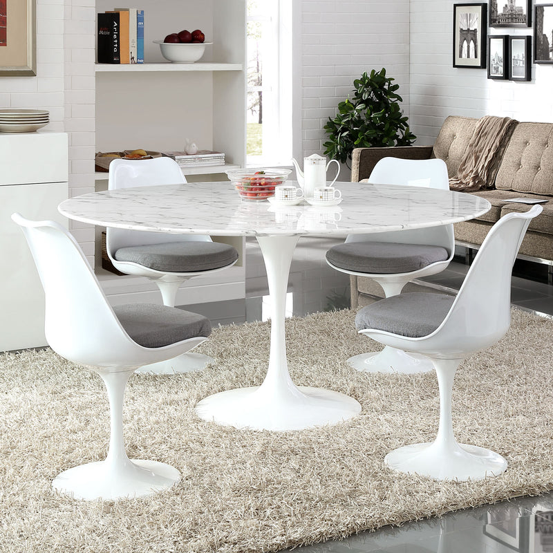 Modway Lippa 60" Round Artificial Marble Dining Table | Dining Tables | Modishstore