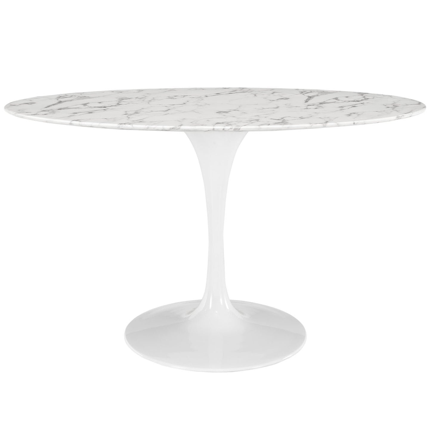 Modway Lippa 54" Oval Artificial Marble Dining Table - White | Dining Tables | Modishstore-2