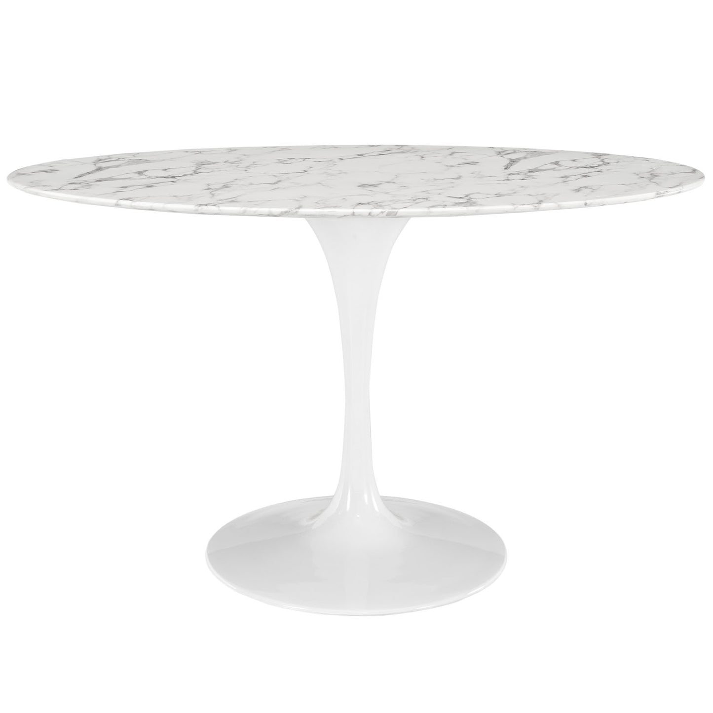 Modway Lippa 54" Oval Artificial Marble Dining Table - White - EEI-1134 | Dining Tables | Modishstore - 2