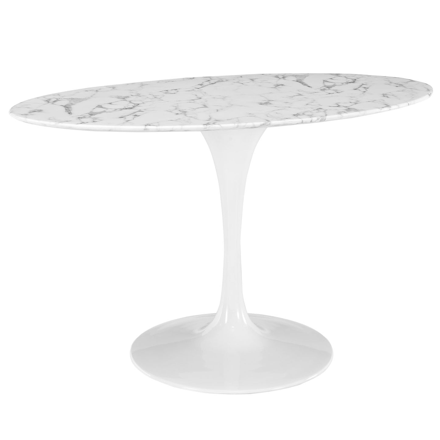 Modway Lippa 54" Oval Artificial Marble Dining Table - White - EEI-1134 | Dining Tables | Modishstore - 3