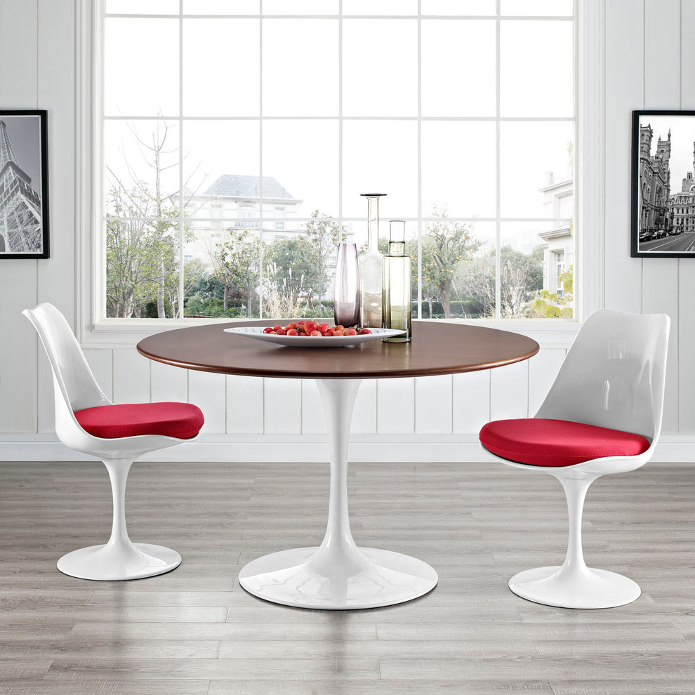 Modway Lippa 47" Round Walnut Top Dining Table in Walnut - EEI-1137 | Dining Tables | Modishstore - 2