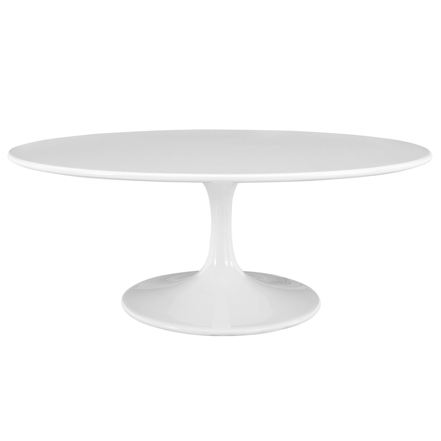 Modway Lippa 42" Oval Wood Top Coffee Table in White | Coffee Tables | Modishstore-2