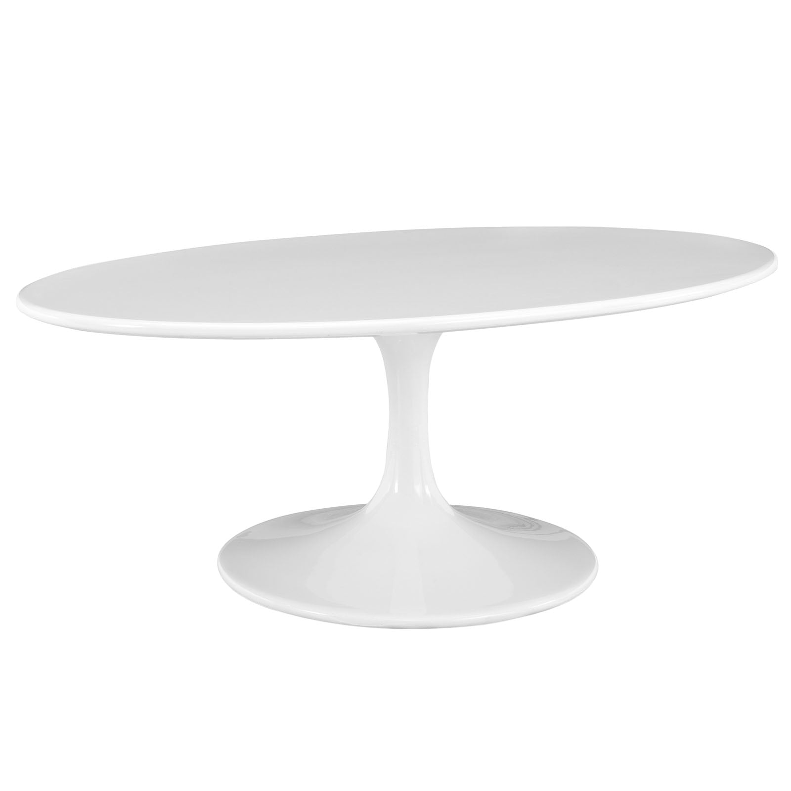 Modway Lippa 42" Oval Wood Top Coffee Table in White | Coffee Tables | Modishstore-3
