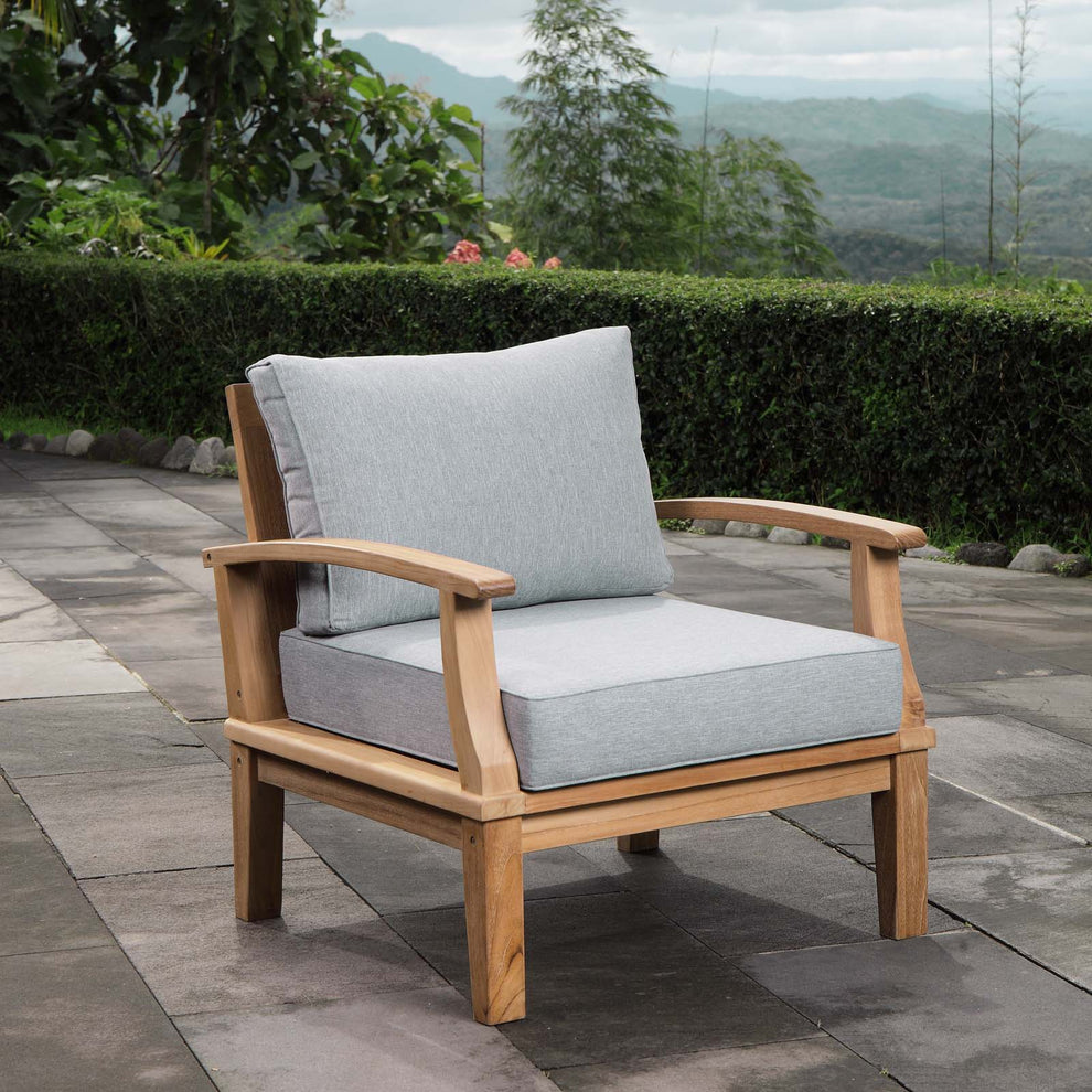 Marina Outdoor Patio Teak Armchair By Modway - EEI-1143 | Outdoor Chairs | Modishstore - 1