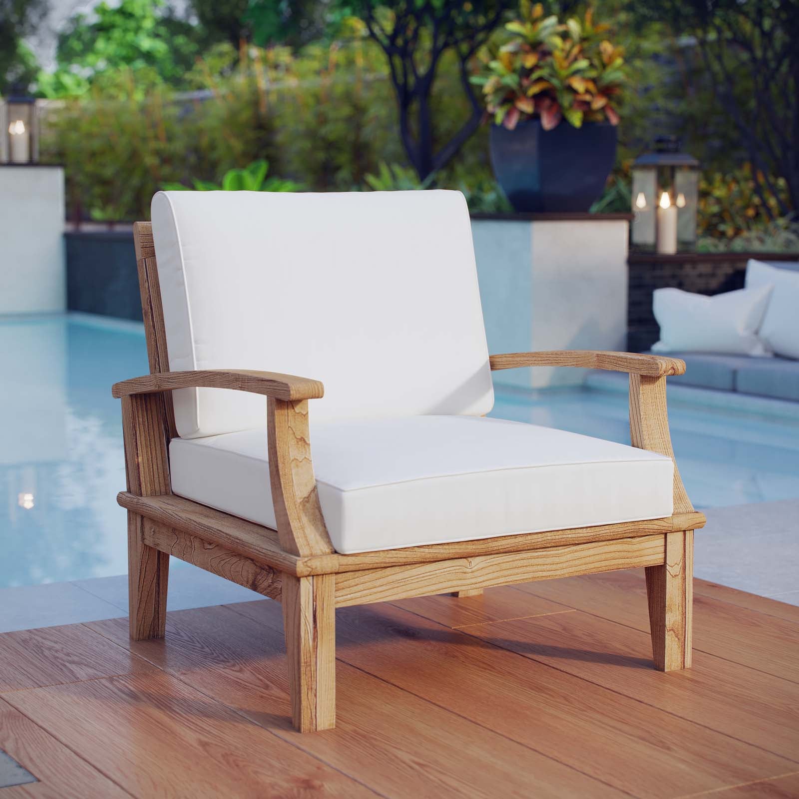 Marina Outdoor Patio Teak Armchair By Modway | Outdoor Chairs | Modishstore-7