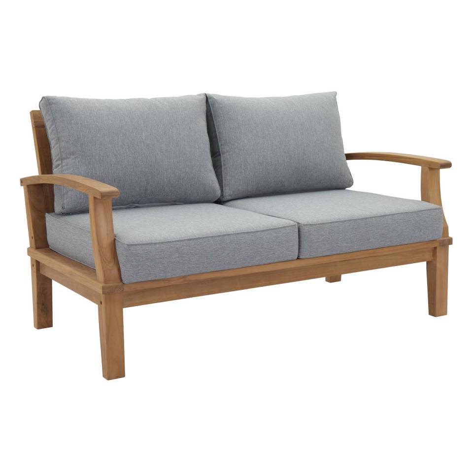 Modway Marina Outdoor Patio Teak Loveseat - EEI-1144 | Outdoor Sofas, Loveseats & Sectionals | Modishstore - 2