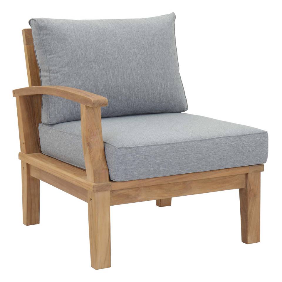 Modway Marina Outdoor Patio Teak Left-Facing Sofa - EEI-1148 | Outdoor Chairs | Modishstore - 2