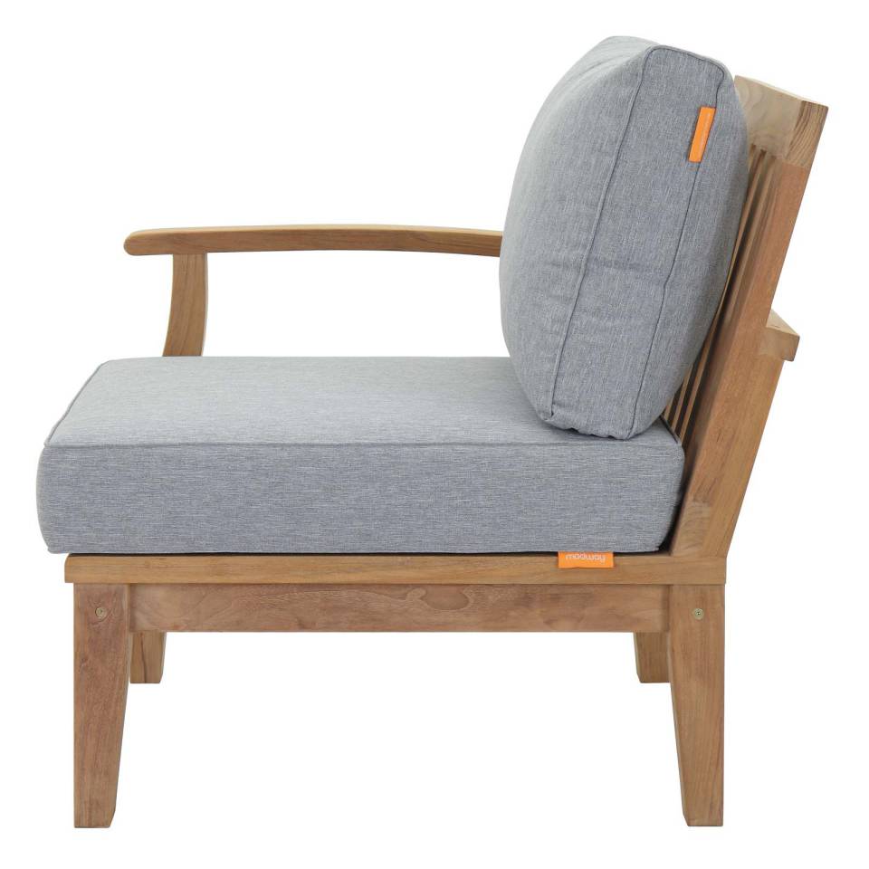 Modway Marina Outdoor Patio Teak Left-Facing Sofa - EEI-1148 | Outdoor Chairs | Modishstore - 5