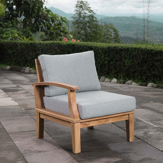 Modway Marina Outdoor Patio Teak Left-Facing Sofa | Outdoor Chairs | Modishstore