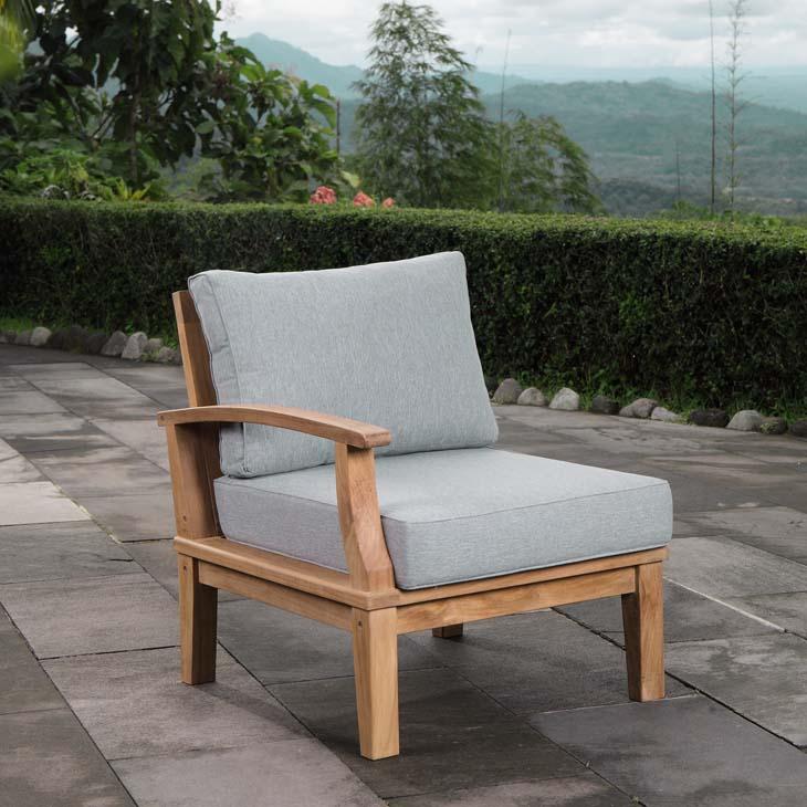 Modway Marina Outdoor Patio Teak Left-Facing Sofa - EEI-1148 | Outdoor Chairs | Modishstore - 1
