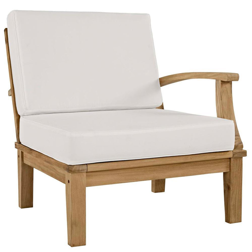 Modway Marina Outdoor Patio Teak Left-Facing Sofa - Natural White - EEI-1149 | Outdoor Chairs | Modishstore - 2