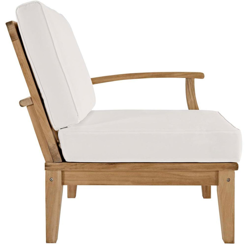 Modway Marina Outdoor Patio Teak Left-Facing Sofa - Natural White - EEI-1149 | Outdoor Chairs | Modishstore - 3