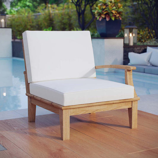 Modway Marina Outdoor Patio Teak Left-Facing Sofa - Natural White | Outdoor Sofas, Loveseats & Sectionals | Modishstore