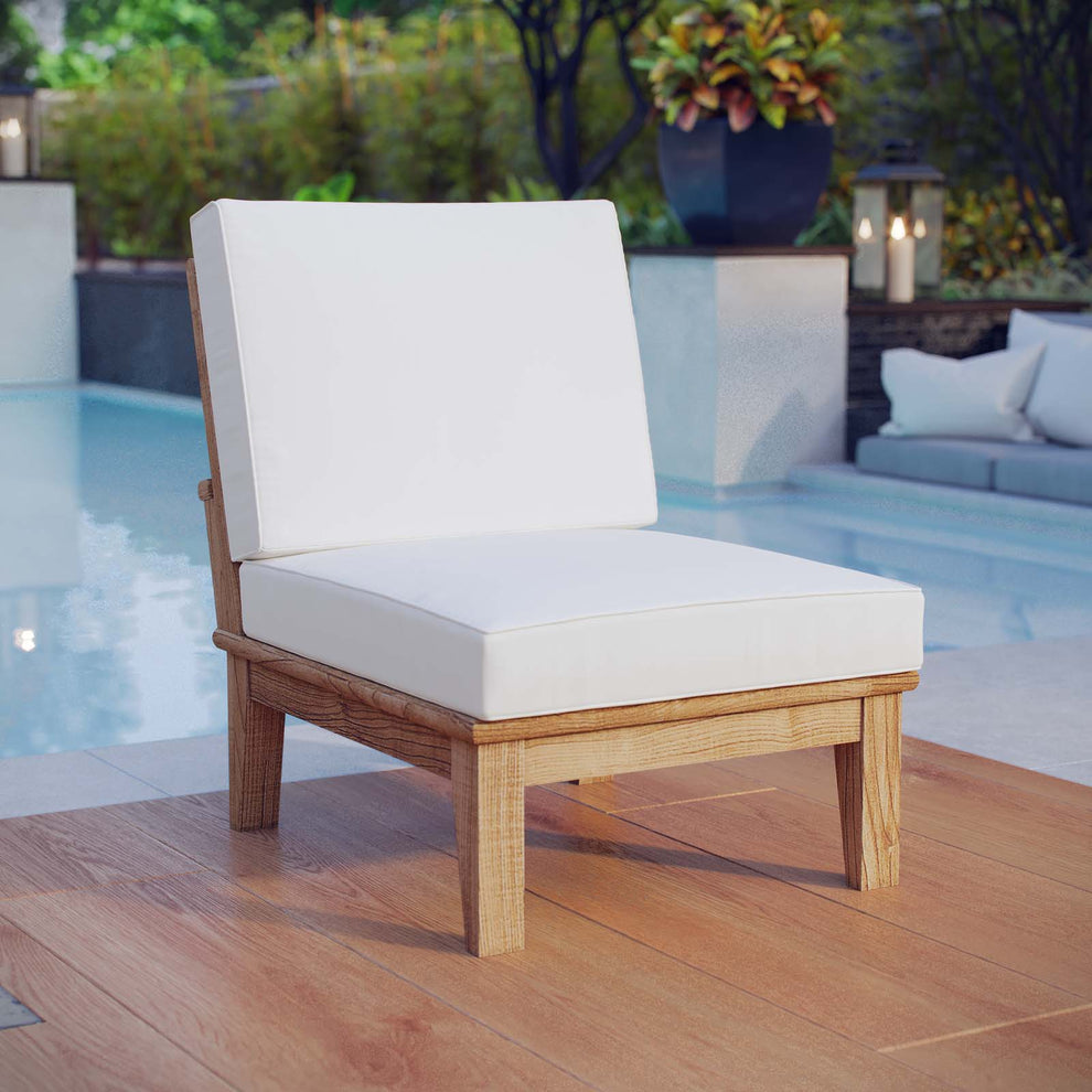 Modway Marina Armless Outdoor Patio Teak Sofa - EEI-1150 | Outdoor Chairs | Modishstore - 15