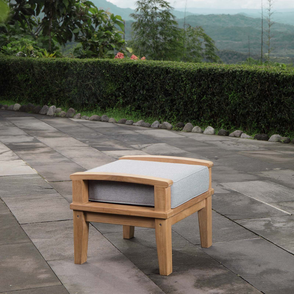 Marina Outdoor Patio Teak Ottoman By Modway - EEI-1152 | Outdoor Ottomans | Modishstore - 1