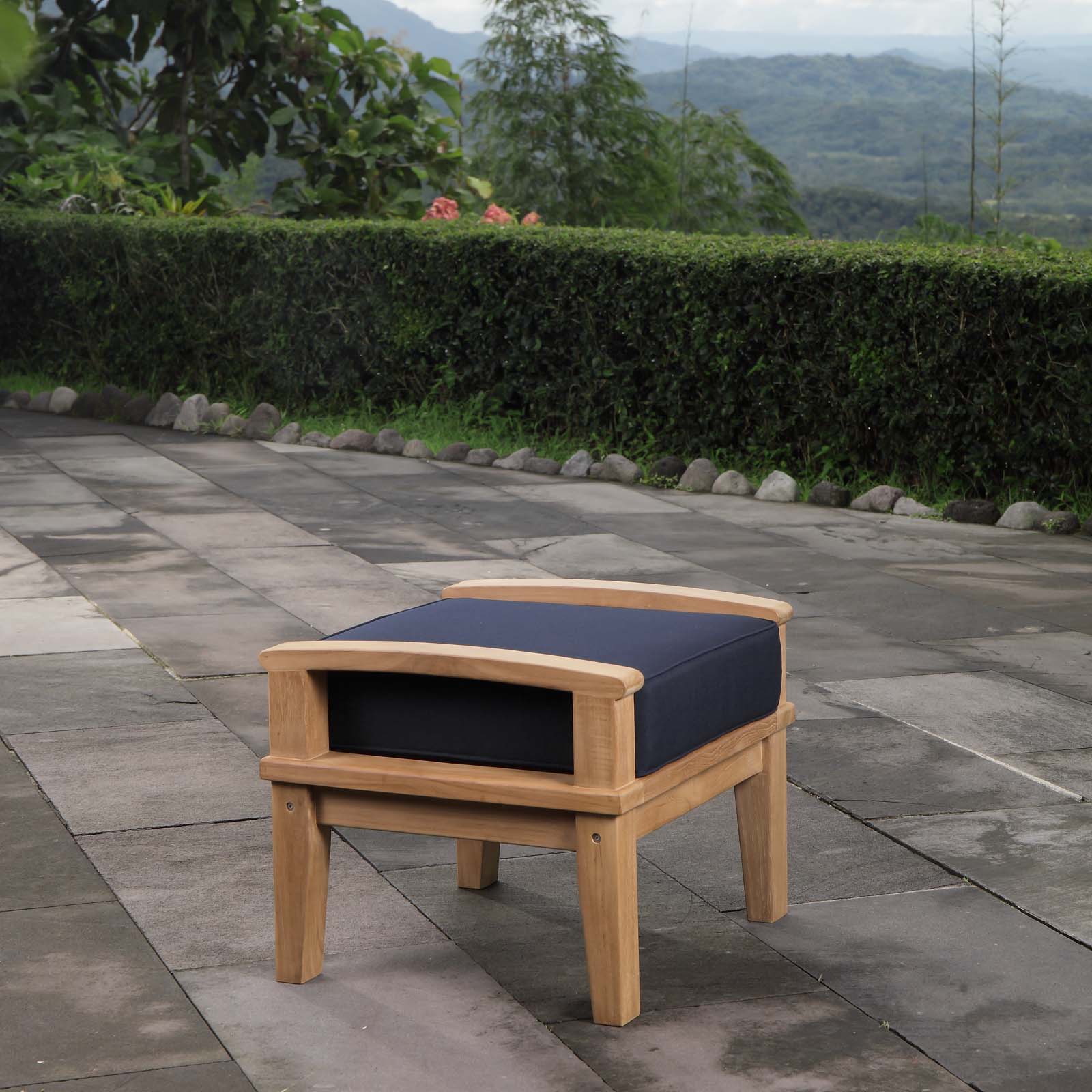 Marina Outdoor Patio Teak Ottoman By Modway - EEI-1152 | Outdoor Ottomans | Modishstore - 12