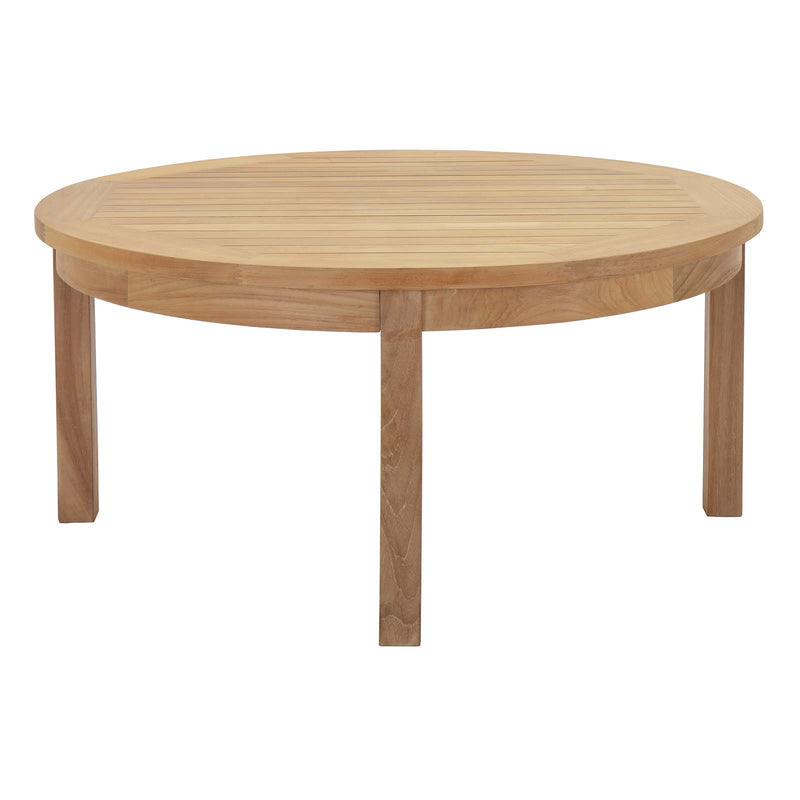 Modway Marina Outdoor Patio Teak Round Coffee Table - Natural | Outdoor Tables | Modishstore-2