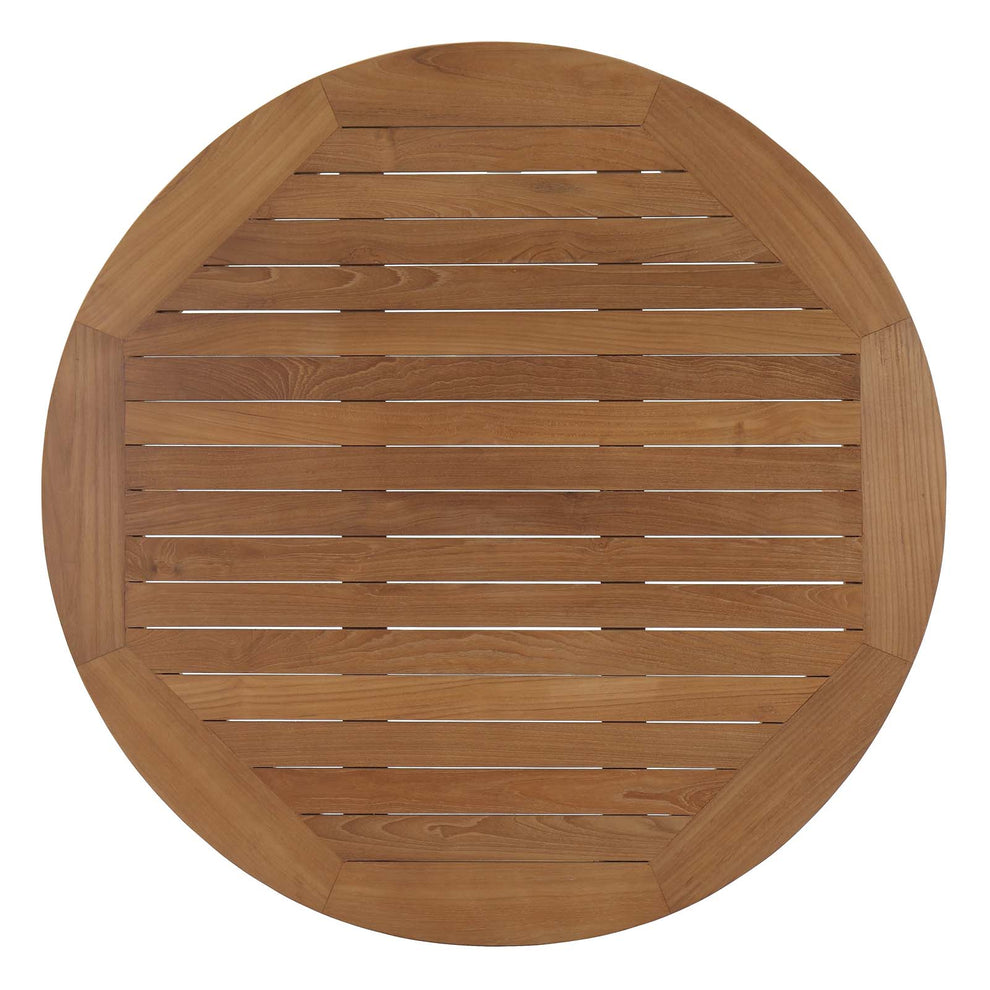 Modway Marina Outdoor Patio Teak Round Coffee Table - Natural - EEI-1153 | Outdoor Tables | Modishstore - 4