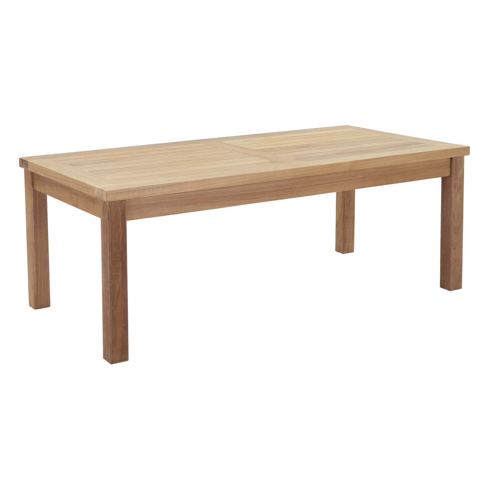 Modway Marina Outdoor Patio Teak Rectangle Coffee Table - Natural | Outdoor Tables | Modishstore-2