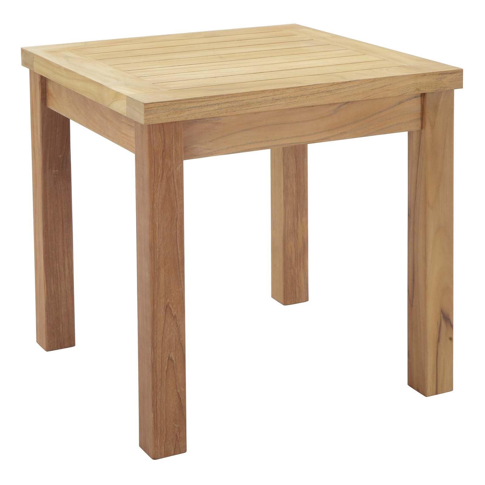 Modway Marina Outdoor Patio Teak Side Table - Natural | Outdoor Tables | Modishstore-2