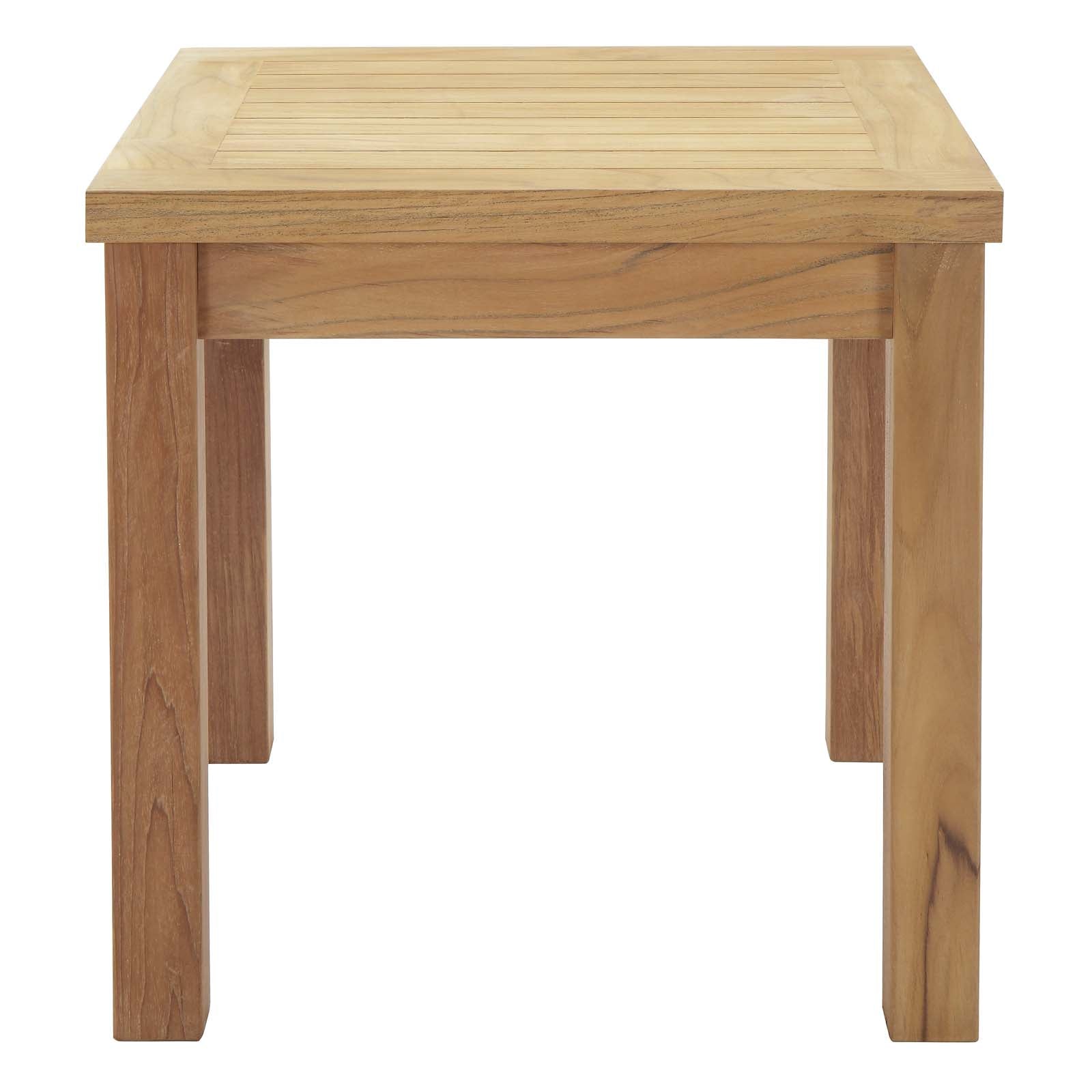 Modway Marina Outdoor Patio Teak Side Table - Natural | Outdoor Tables | Modishstore-3