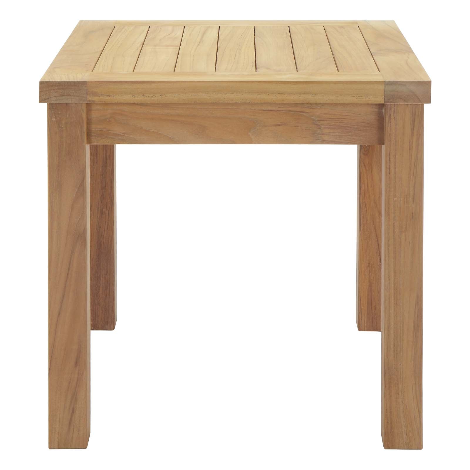Modway Marina Outdoor Patio Teak Side Table - Natural | Outdoor Tables | Modishstore-4