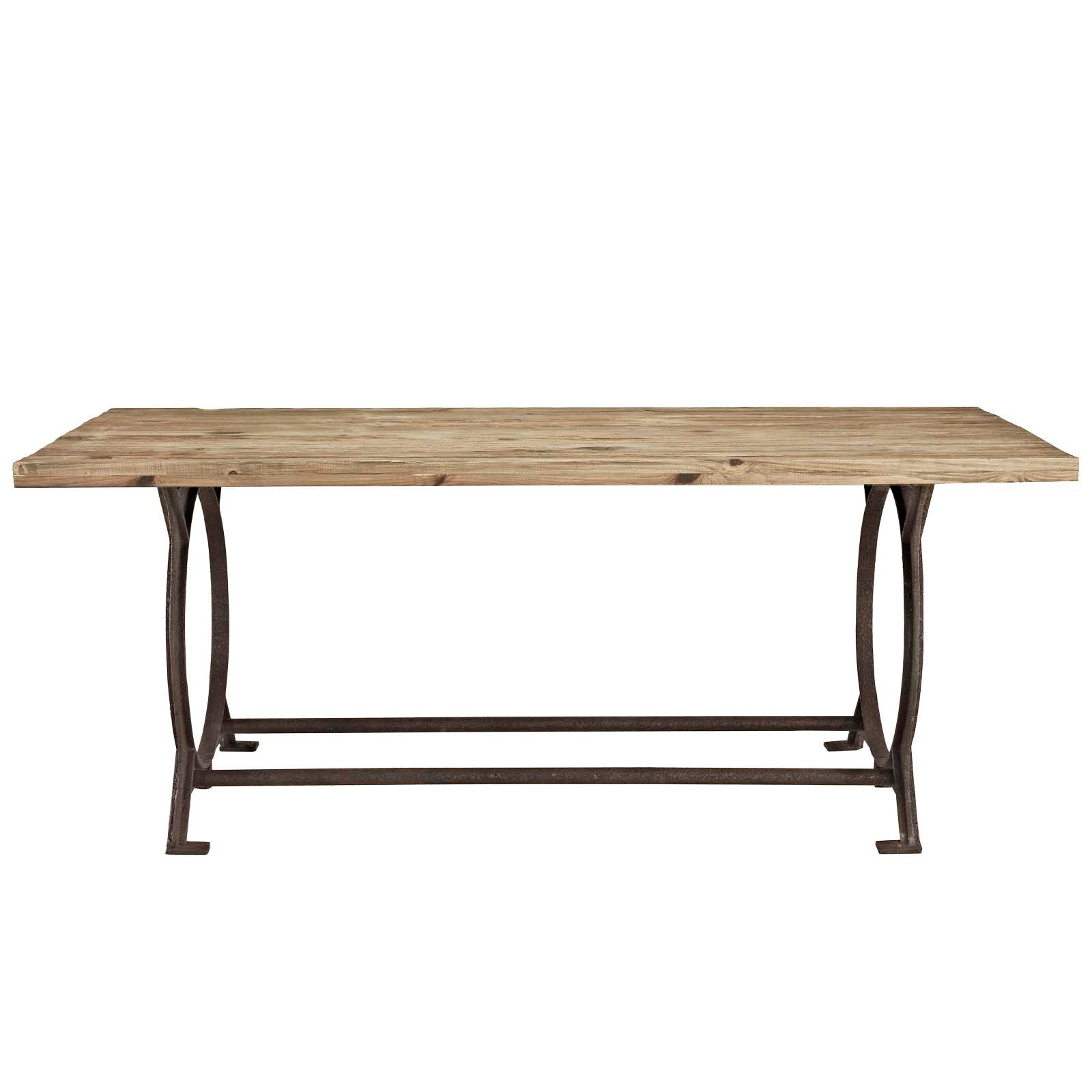 Modway Effuse Rectangle Wood Top Dining Table - Brown | Dining Tables | Modishstore-5