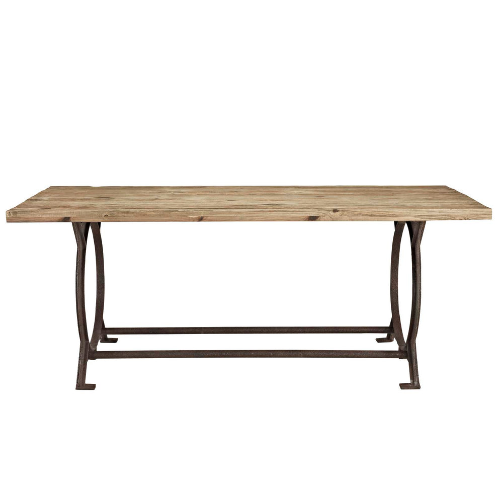 Modway Effuse Rectangle Wood Top Dining Table - Brown - EEI-1205 | Dining Tables | Modishstore - 5