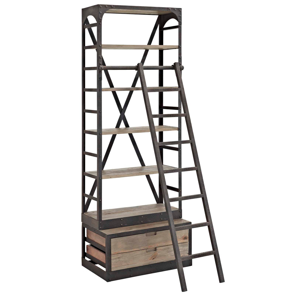 Modway Velocity Wood Bookshelf - Brown - EEI-1211 | Bookcases | Modishstore - 4