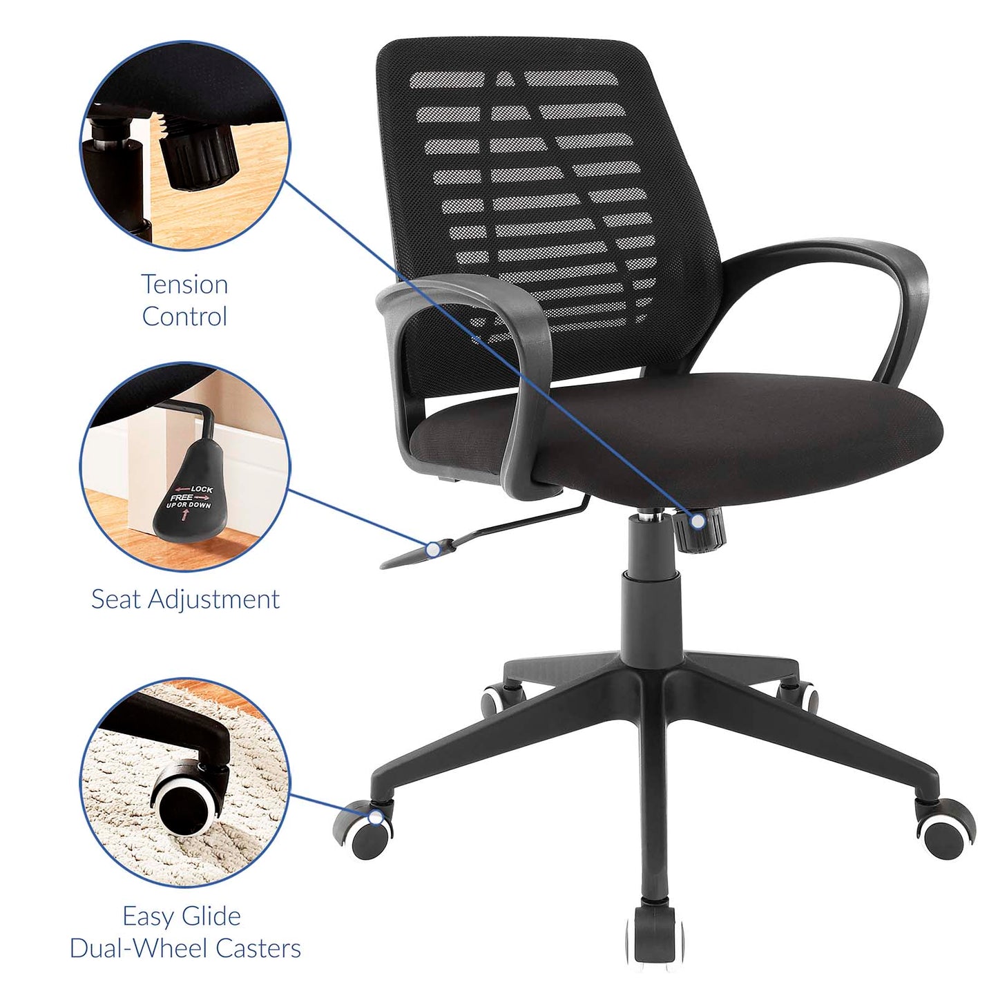 Modway Ardor Office Chair - Black | Office Chairs | Modishstore-3