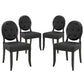 Modway Button Dining Side Chair Set of 4 - Black | Dining Chairs | Modishstore-2