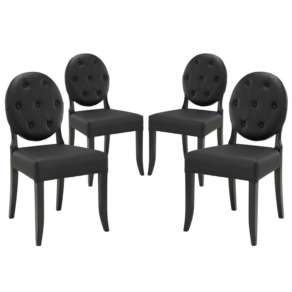 Modway Button Dining Side Chair Set of 4 - Black - EEI-1280 | Dining Chairs | Modishstore - 2