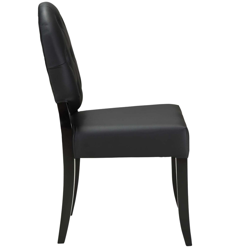 Modway Button Dining Side Chair Set of 4 - Black - EEI-1280 | Dining Chairs | Modishstore - 3