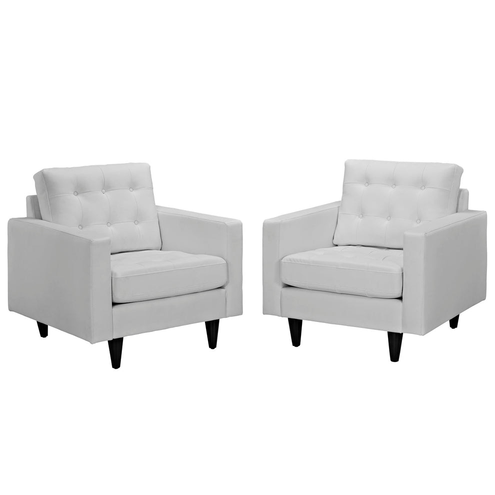 Modway Empress Armchair Leather - Set of 2 - EEI-1282 | Armchairs | Modishstore - 1