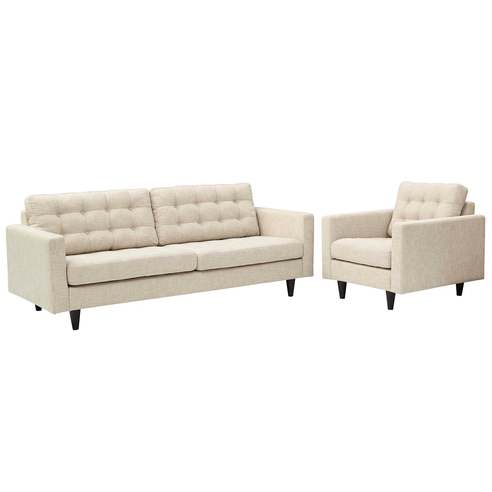 Modway Empress Armchair and Sofa - Set of 2 | Sofas | Modishstore-65