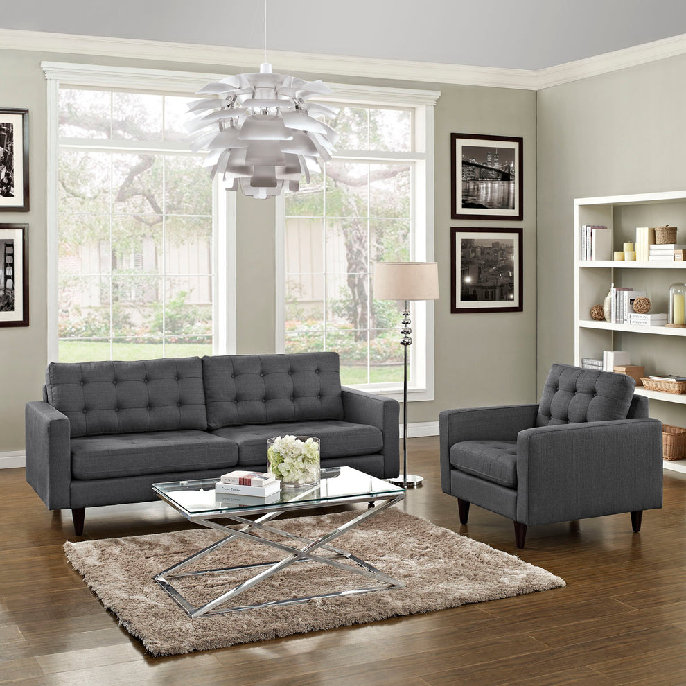 Modway Empress Armchair and Sofa - Set of 2 - EEI-1313 | Sofa Set | Modishstore - 27