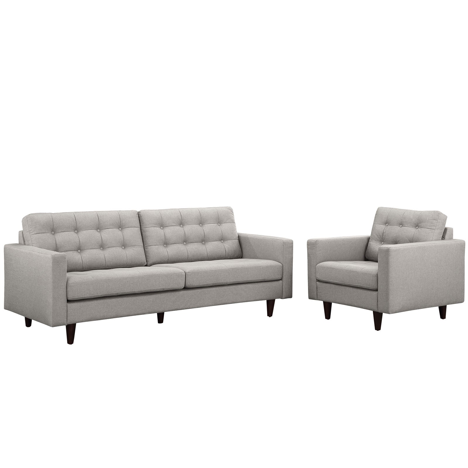 Modway Empress Armchair and Sofa - Set of 2 | Sofas | Modishstore-22